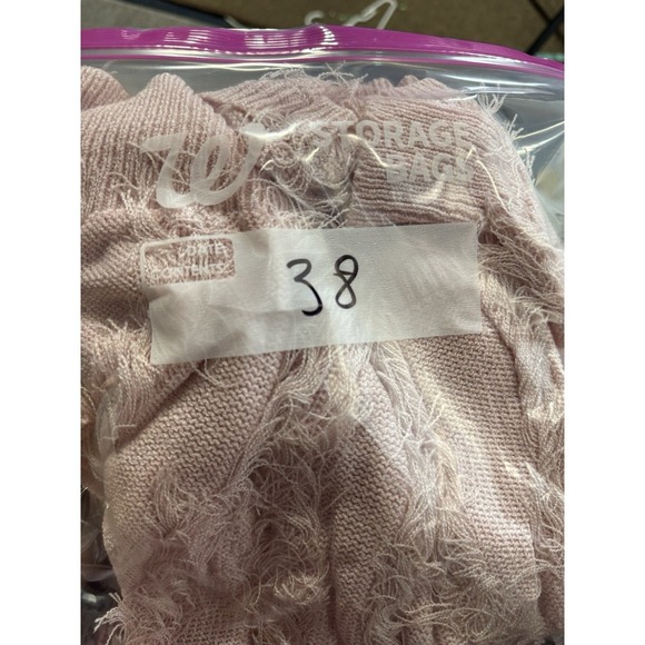 *Vintage* Loubella 90'S EYELASH Fringe KNIT V-neck Sweater Pink One Size - Picture 6 of 7